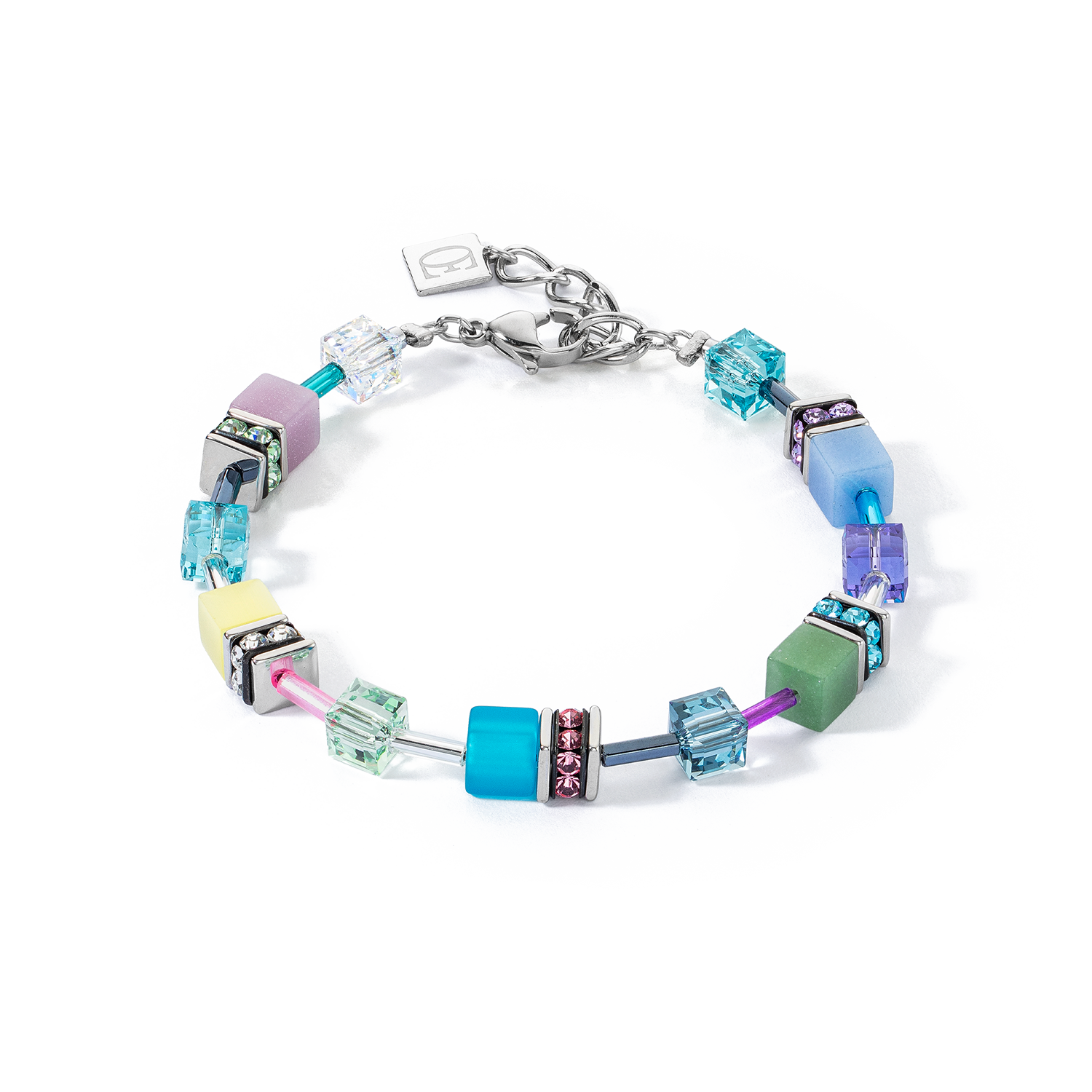 Bracciale GeoCUBE® Iconic argento-ghiaccio pastello