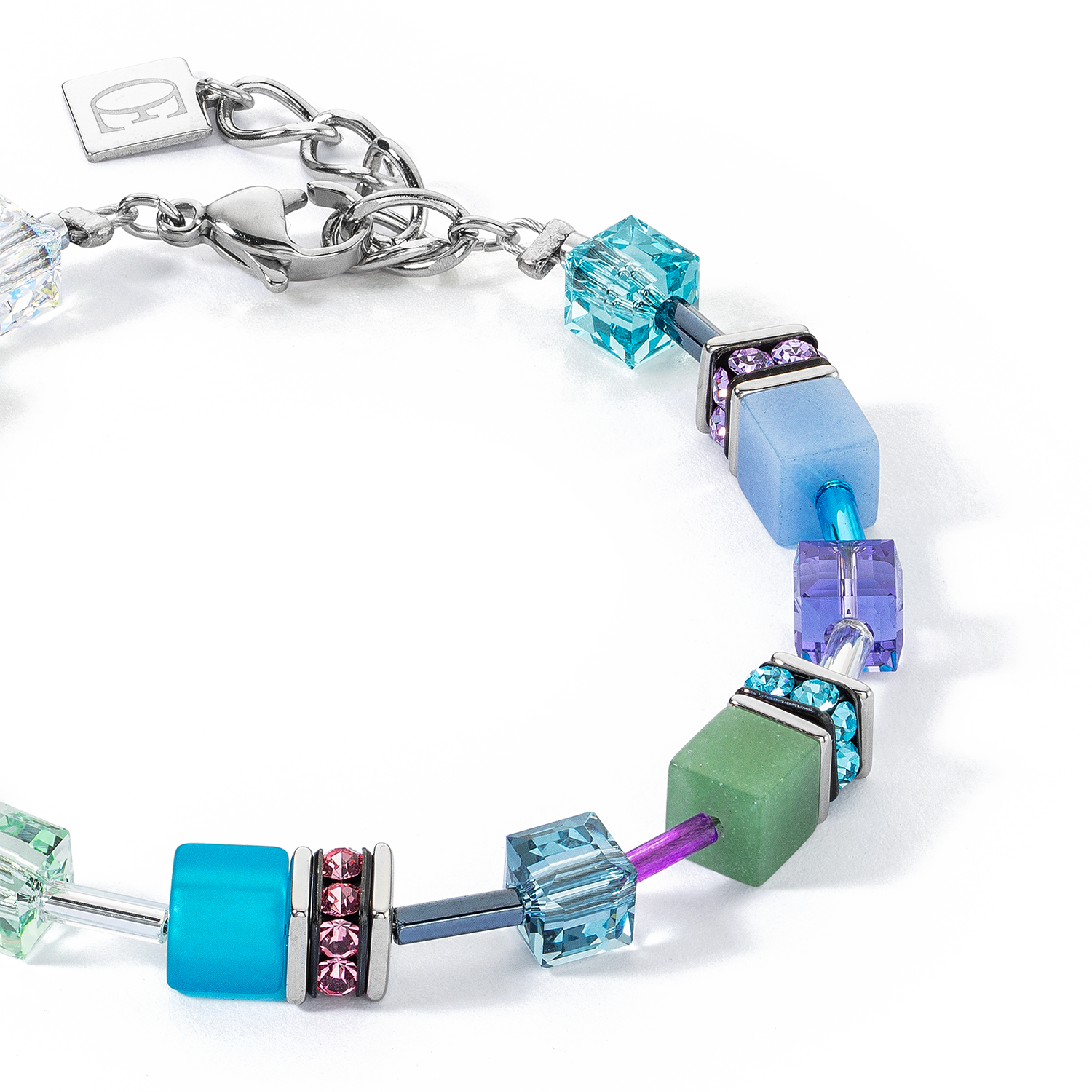 Bracciale GeoCUBE® Iconic argento-ghiaccio pastello