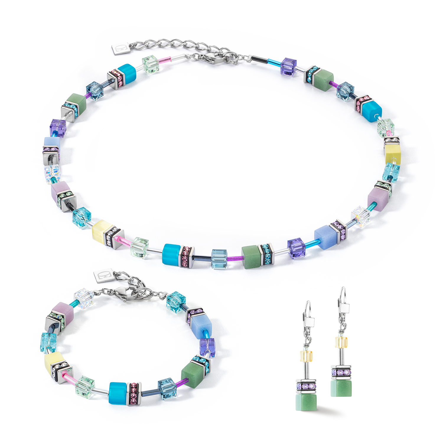 Bracciale GeoCUBE® Iconic argento-ghiaccio pastello