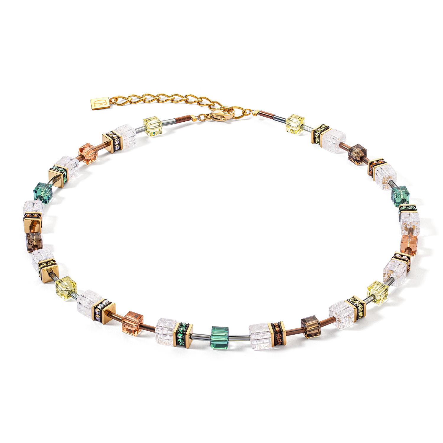 Collana GeoCUBE® Iconic Natura marrone-bianco