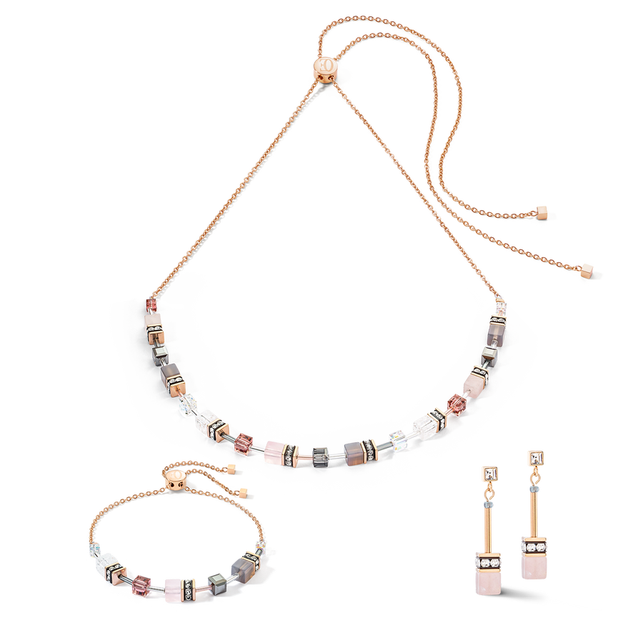 Orecchini GeoCUBE® Iconic Nature Chain rosa