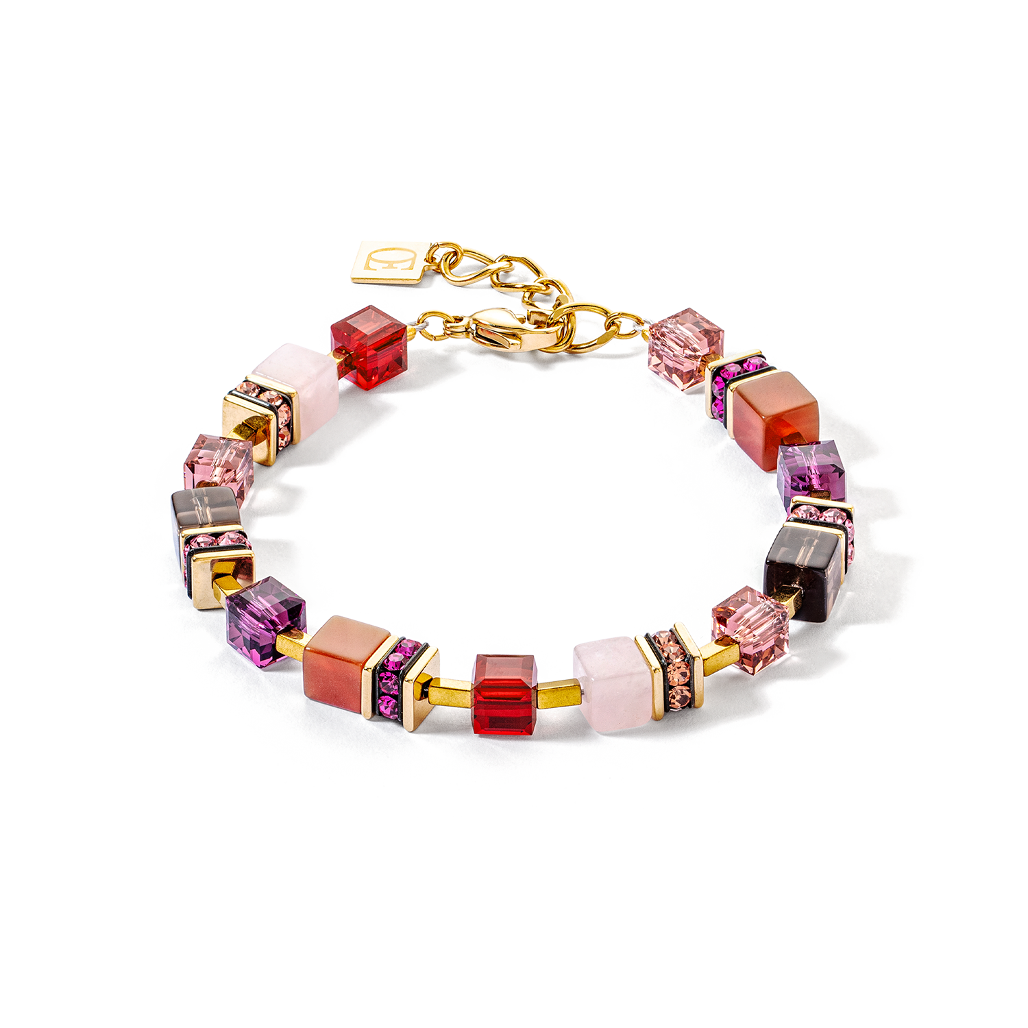 Bracciale GeoCUBE® Precious statement oro-rosso