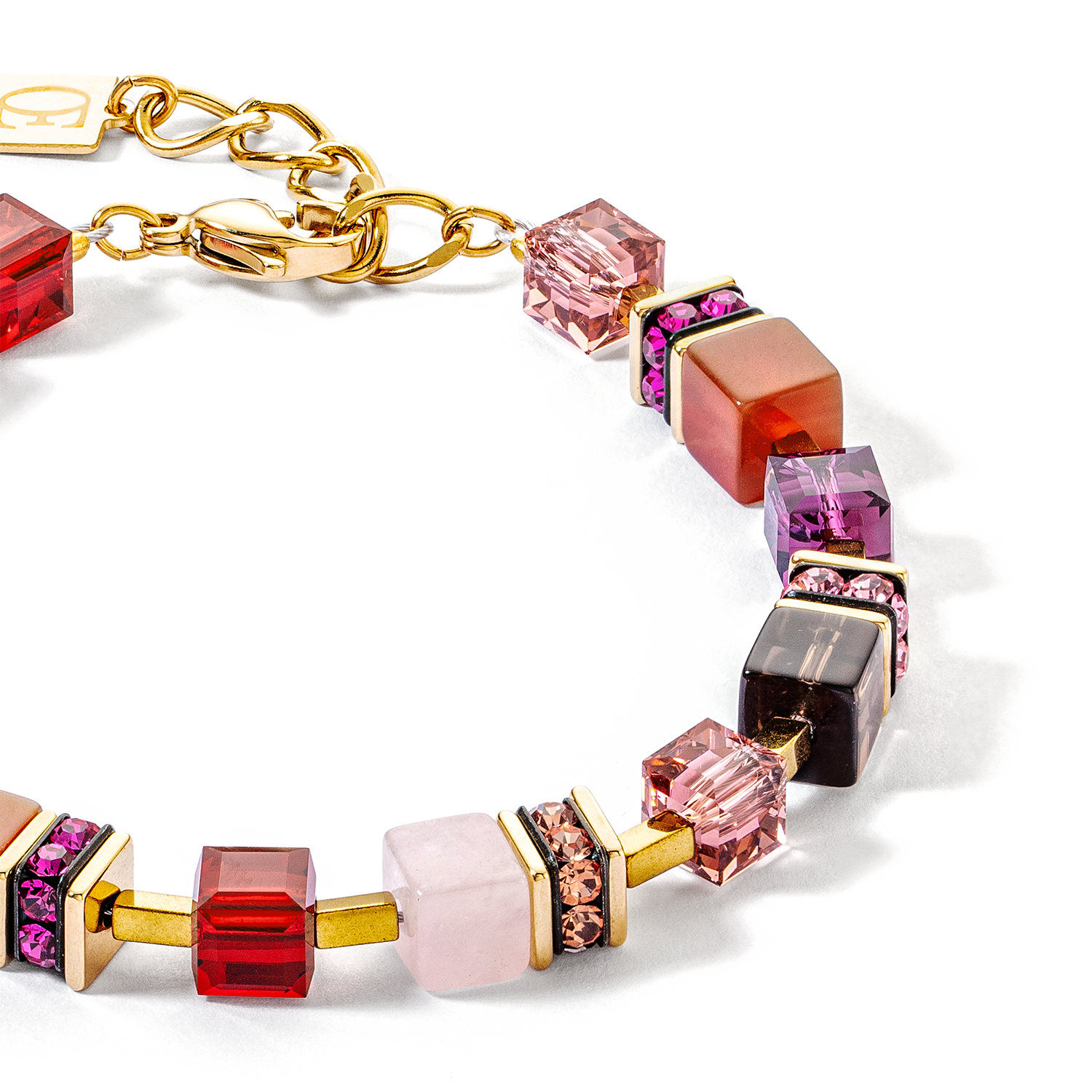 Bracciale GeoCUBE® Precious statement oro-rosso