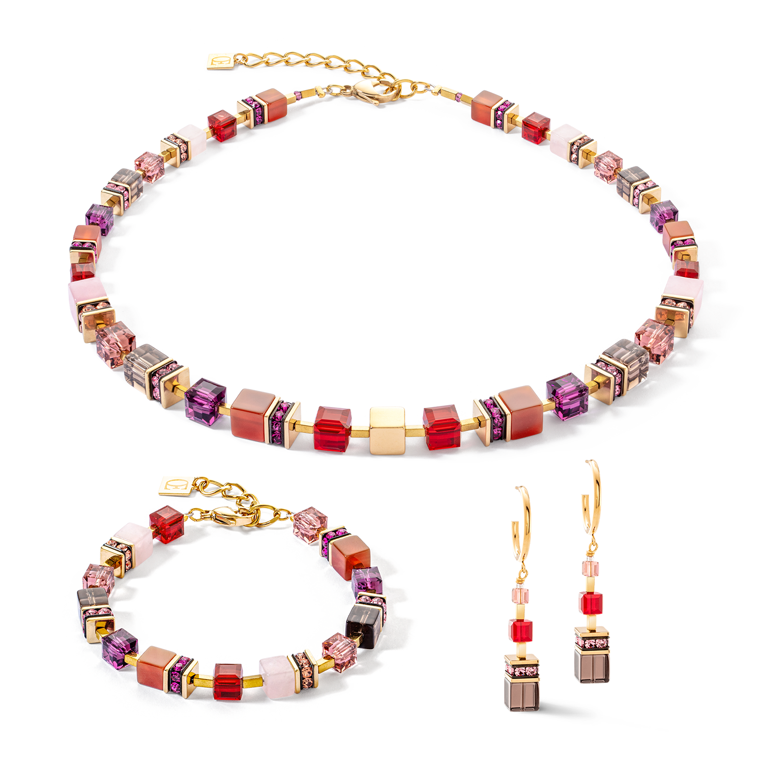 Bracciale GeoCUBE® Precious statement oro-rosso