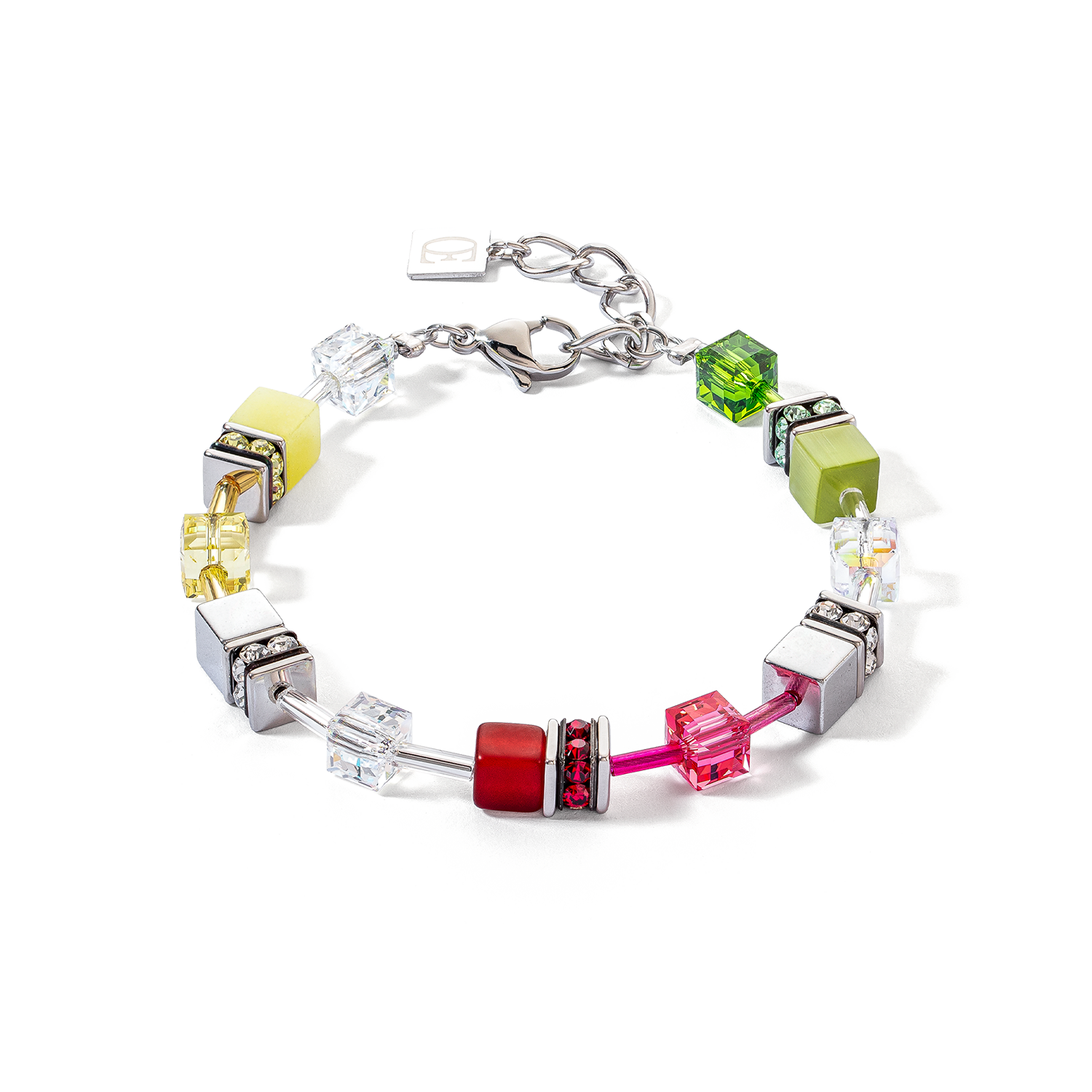 Bracciale GeoCUBE® Iconic rosso-verde