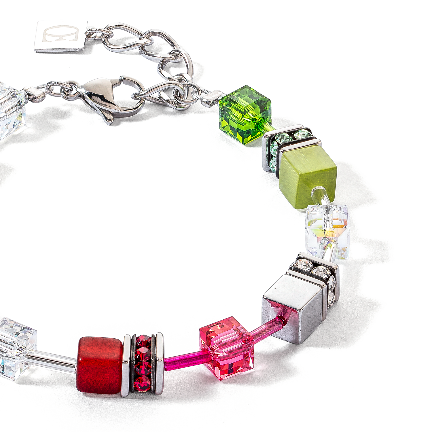 Bracciale GeoCUBE® Iconic rosso-verde