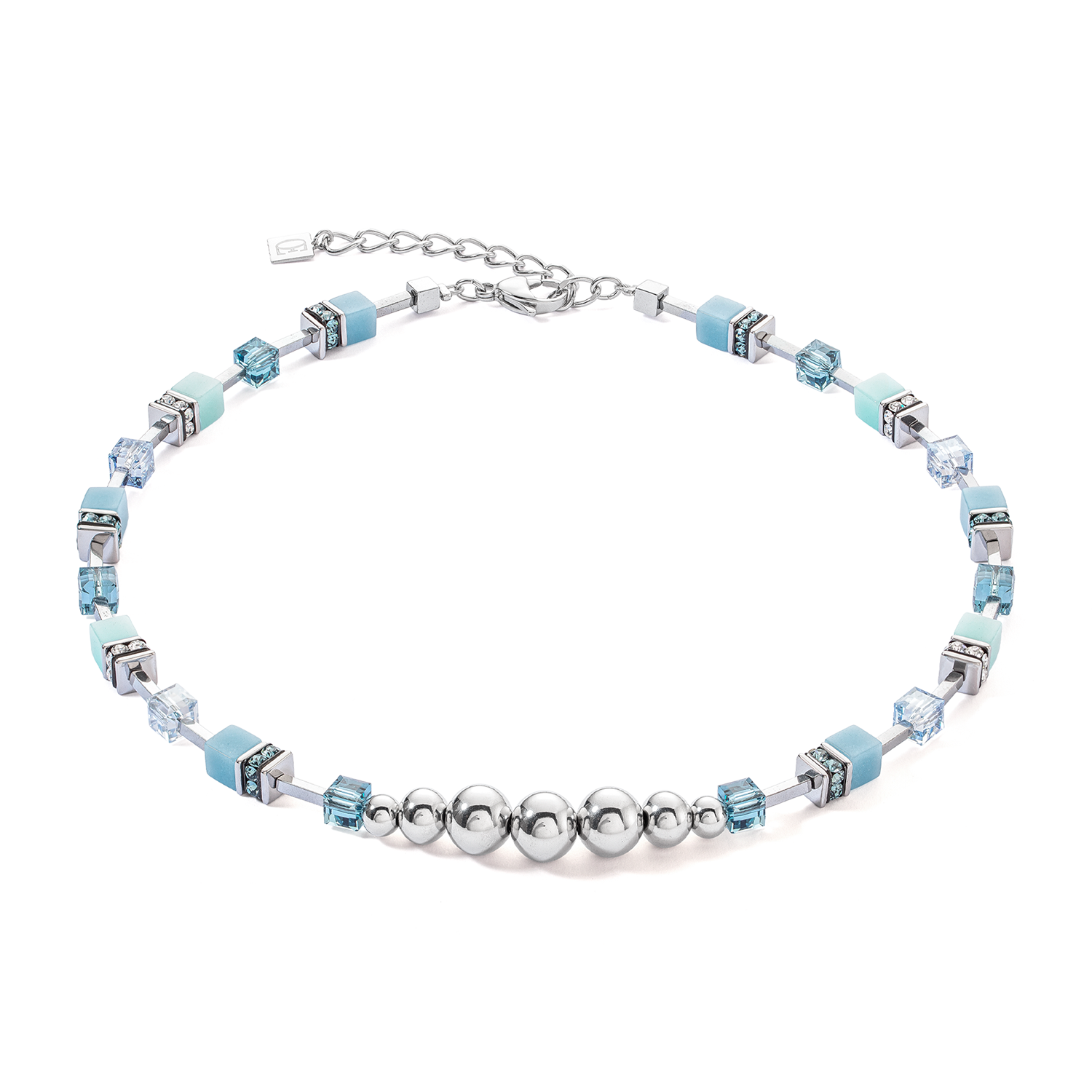 Collana GeoCUBE® Fusion Spheres blu ghiaccio