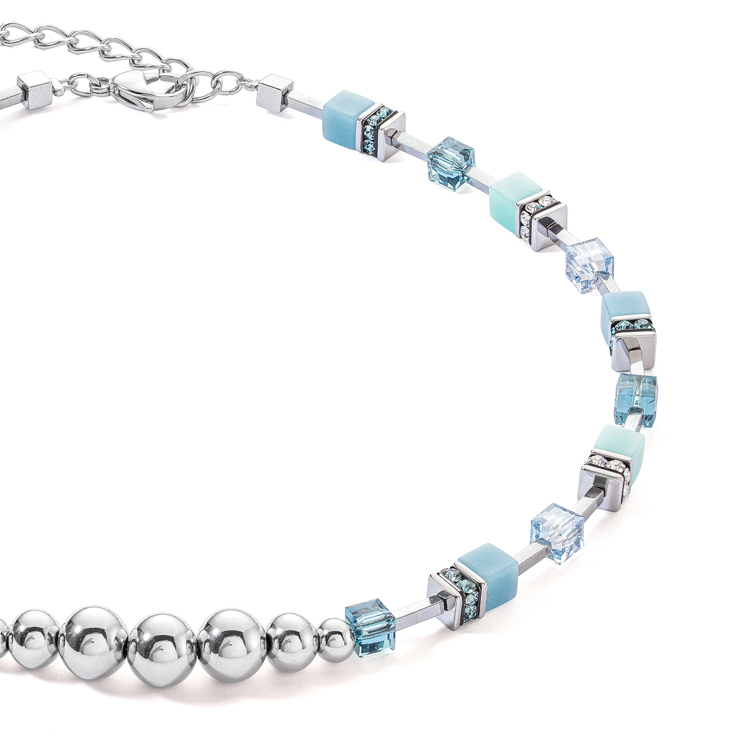 Collana GeoCUBE® Fusion Spheres blu ghiaccio