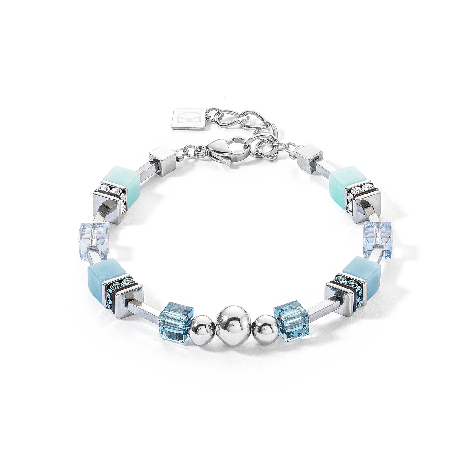 Bracciale GeoCUBE® Fusion Spheres blu ghiacciaio