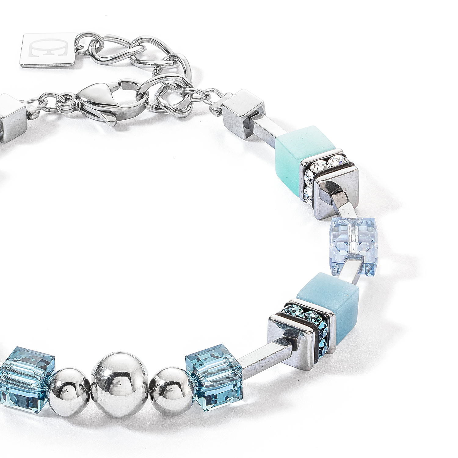 Bracciale GeoCUBE® Fusion Spheres blu ghiacciaio