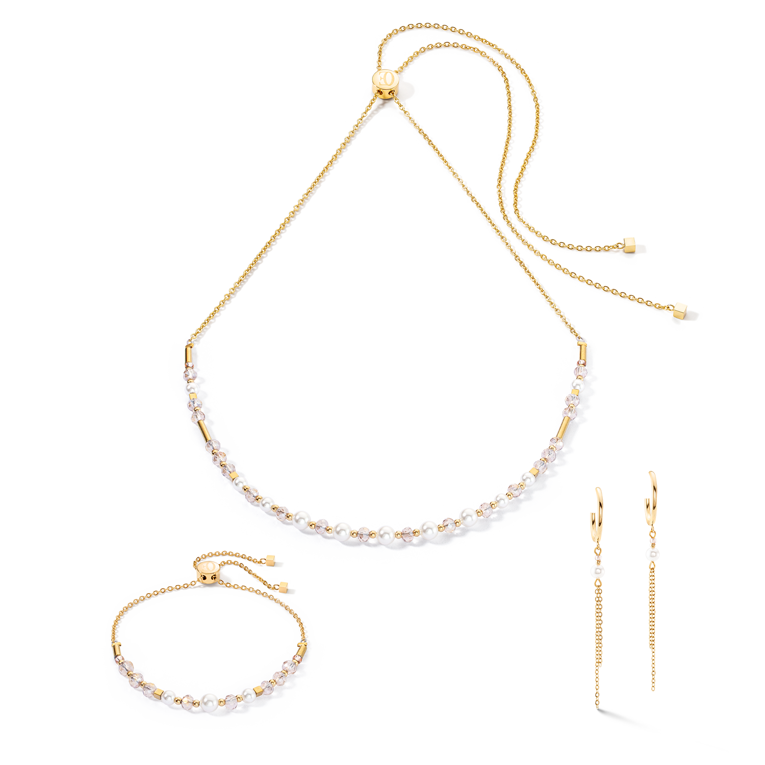 Collana Princess Pearls Chain oro-bianco