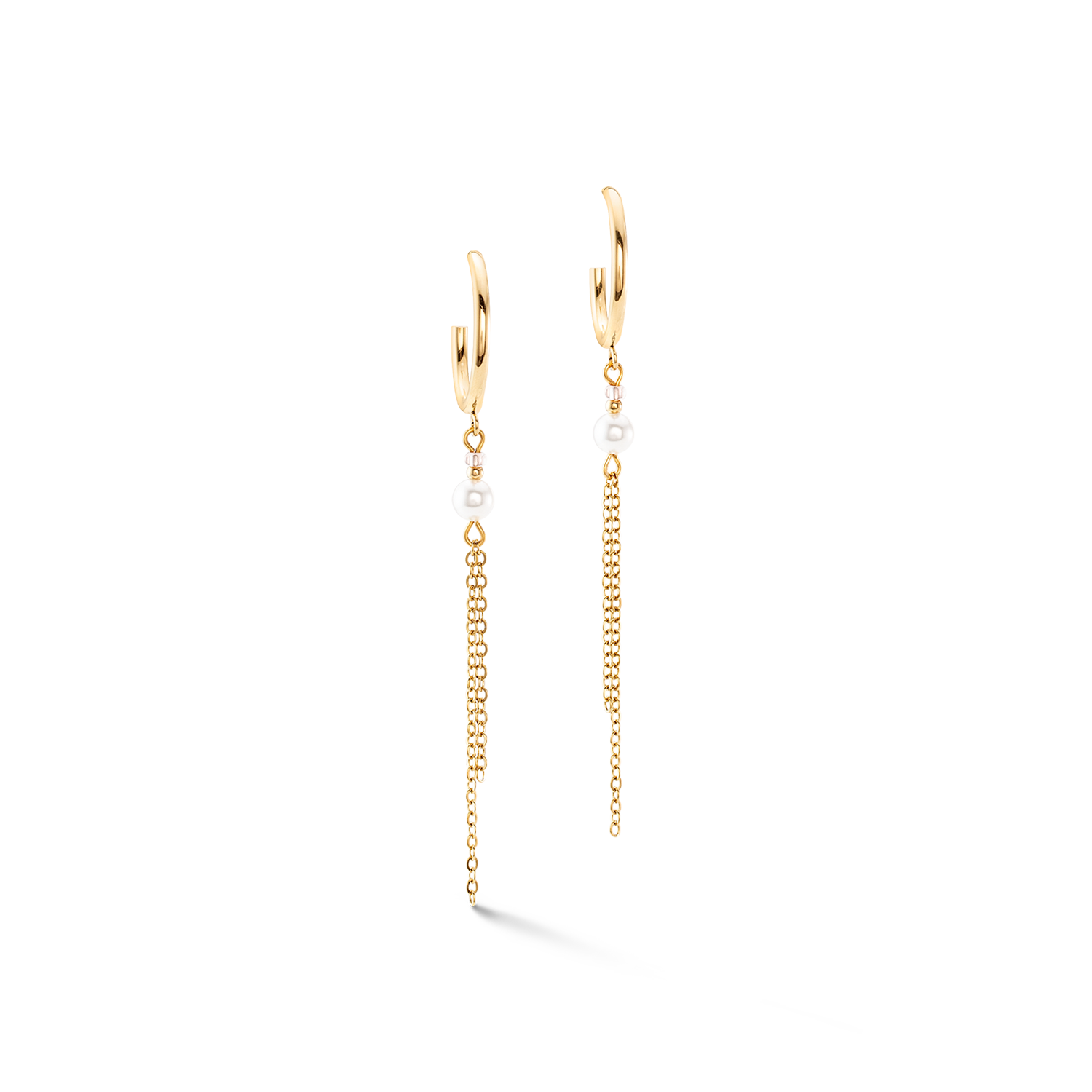 Orecchini Princess Pearls Chain oro-bianco