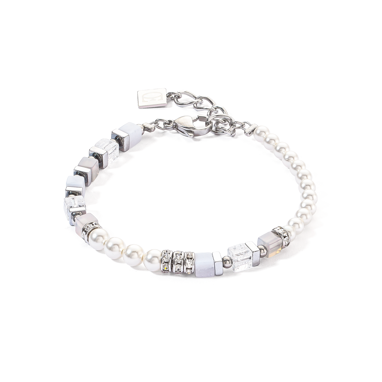 Bracciale Precious Fusion Offset argento-blu ghiacciaio