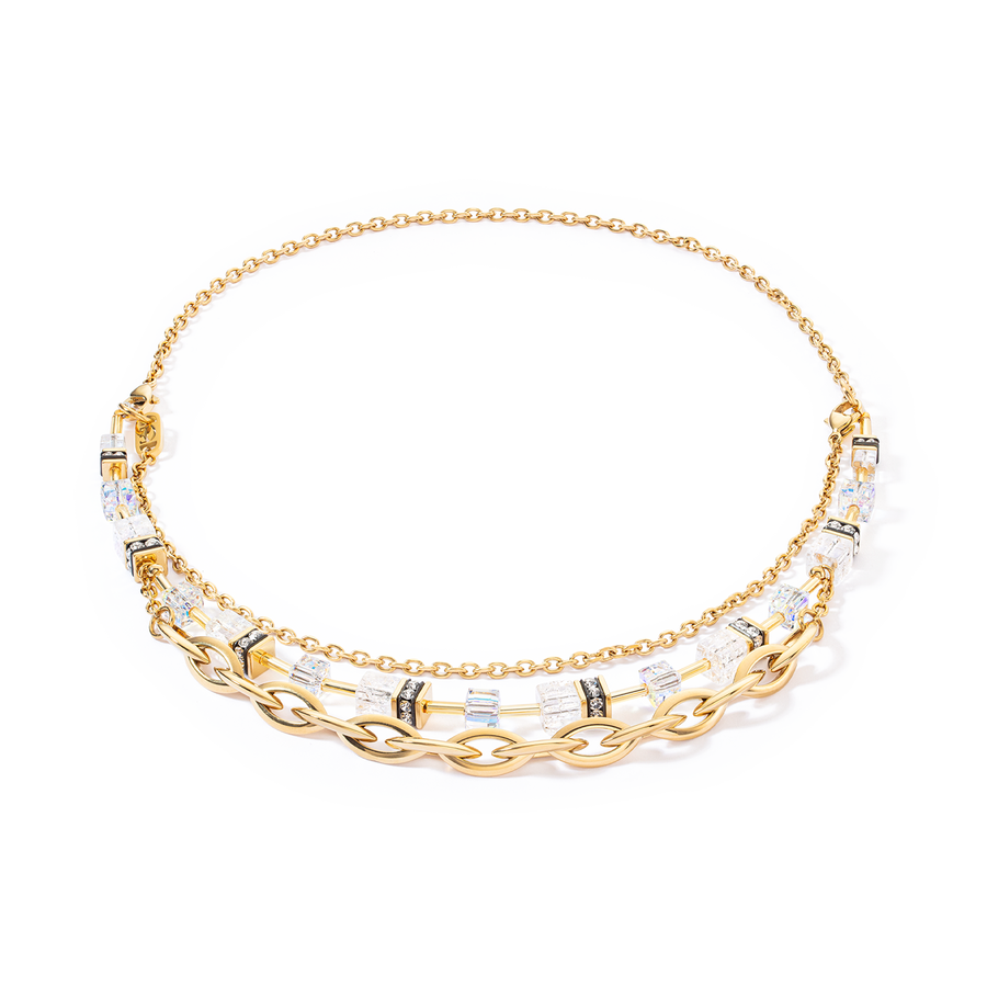 Collana GeoCUBE® Festive Layer oro-bianco