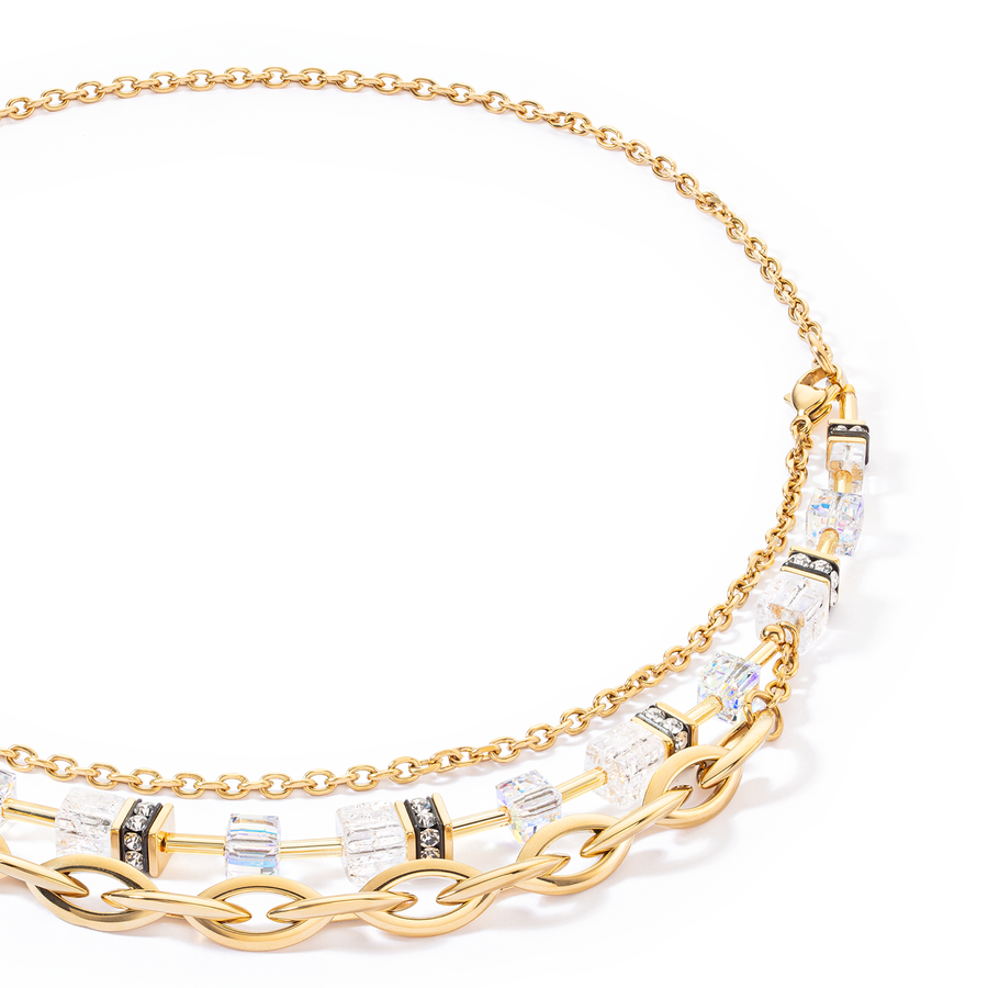 Collana GeoCUBE® Festive Layer oro-bianco