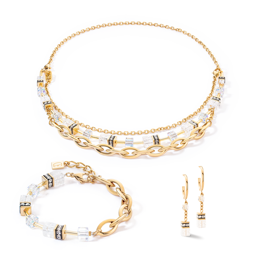 Collana GeoCUBE® Festive Layer oro-bianco