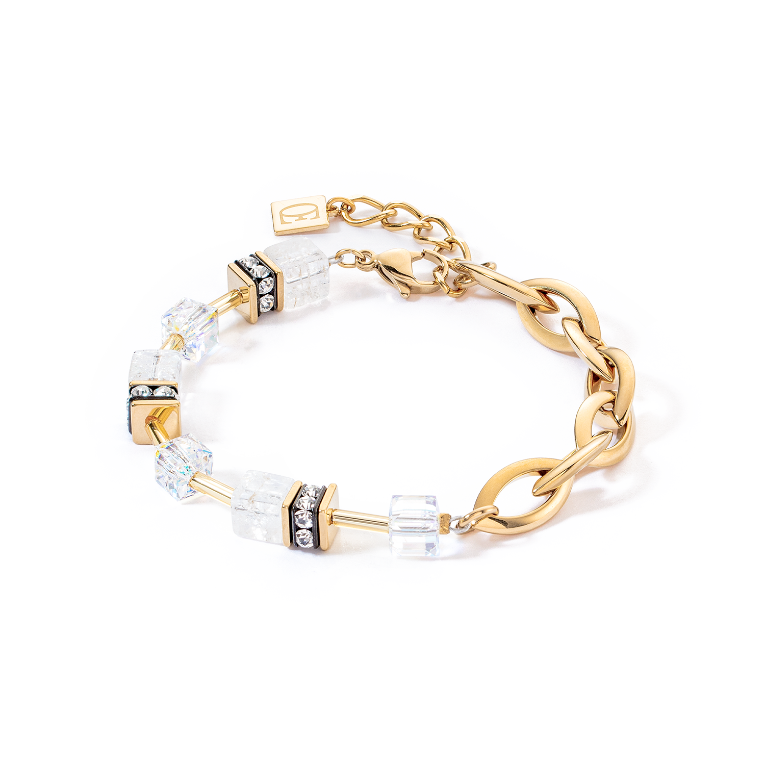 Bracciale GeoCUBE® Festive Layer oro-bianco