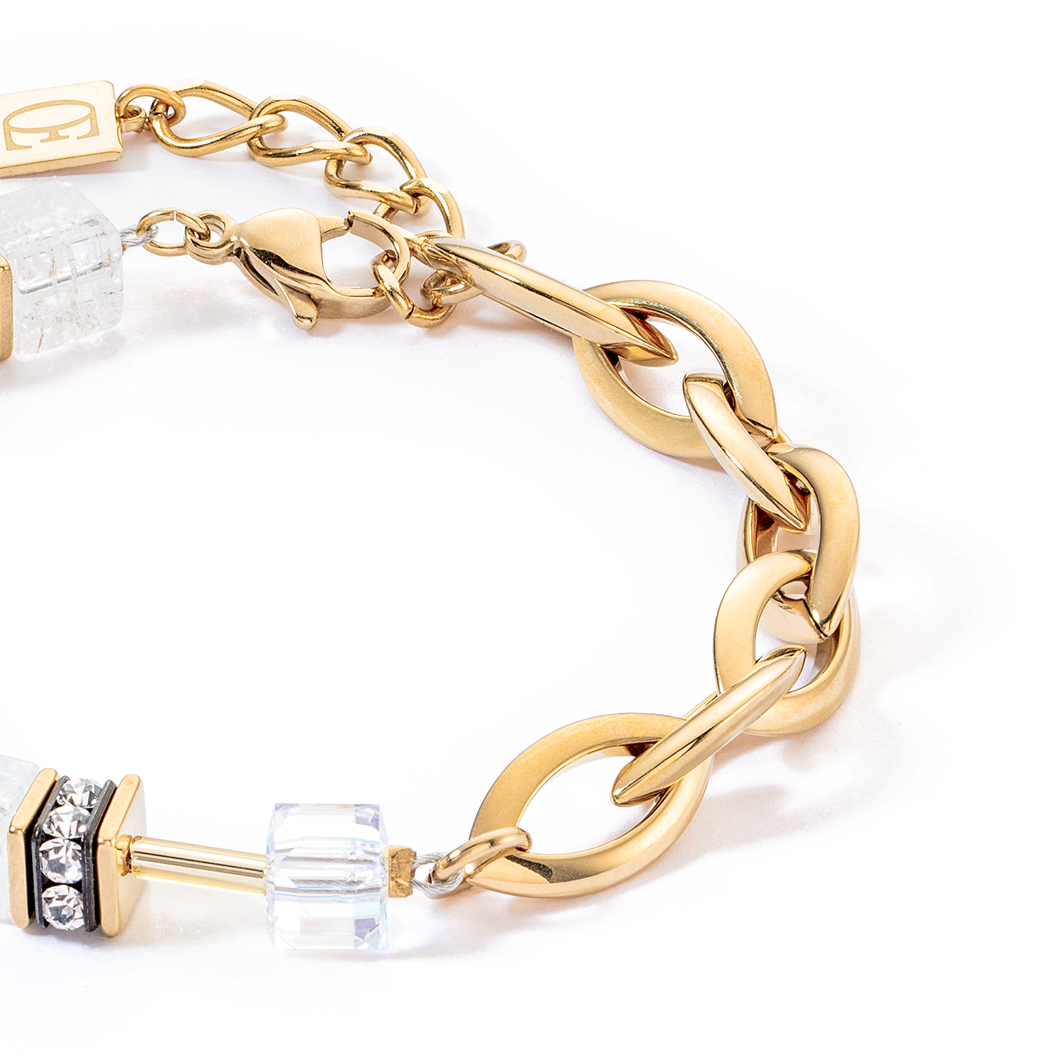 Bracciale GeoCUBE® Festive Layer oro-bianco