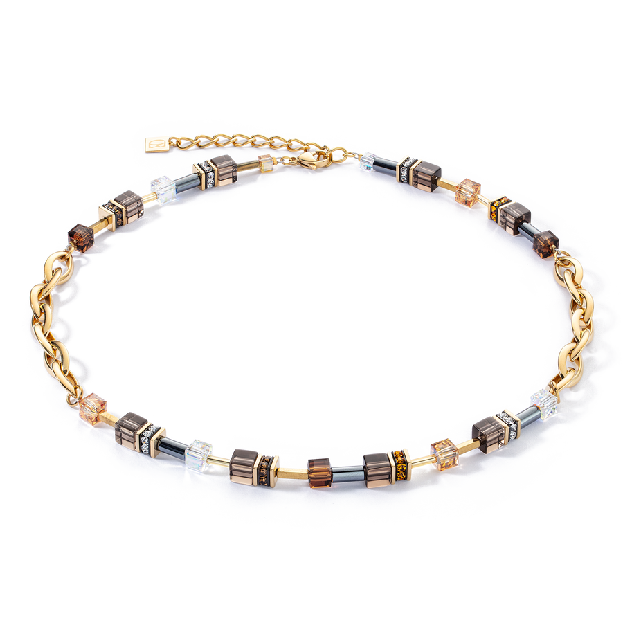 Collana GeoCUBE® Chunky Chain oro-marrone