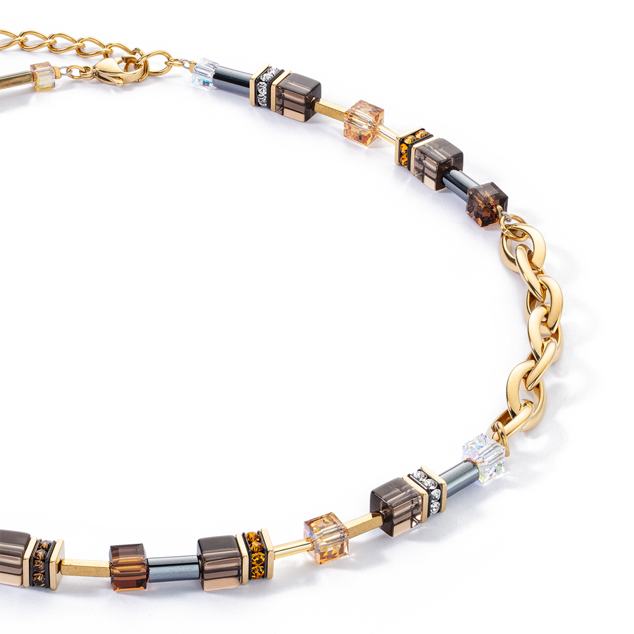 Collana GeoCUBE® Chunky Chain oro-marrone