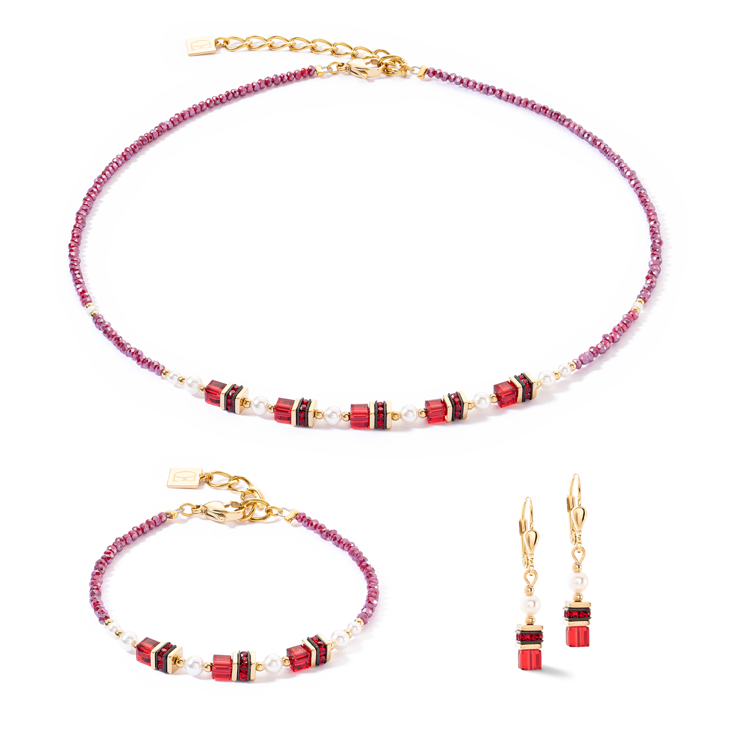 Bracciale Sparkling Princess rosso-oro