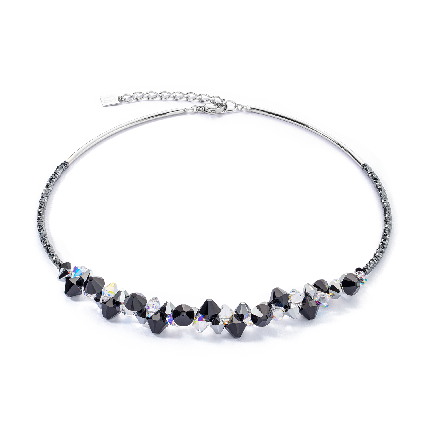 Collana Dancing Crystals Update argento-nero