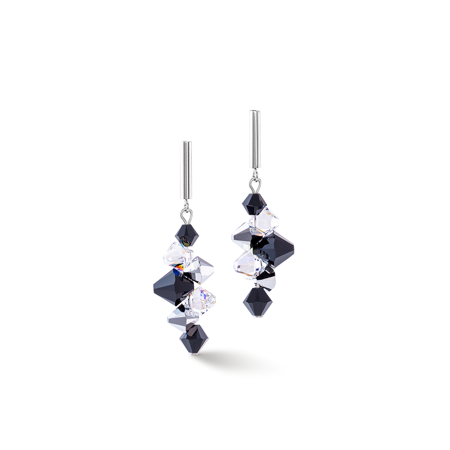 Orecchini Dancing Crystals Update argento-nero