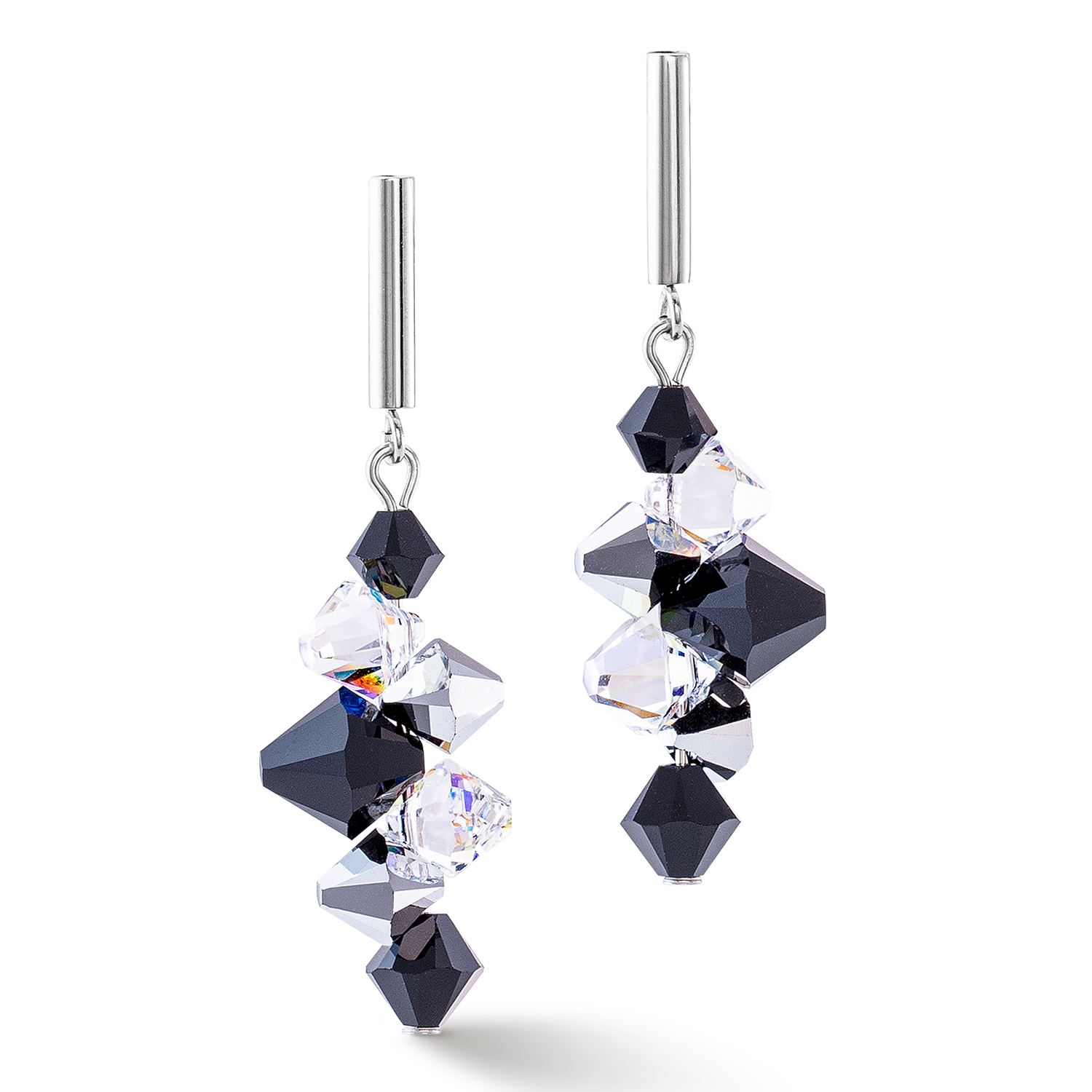 Orecchini Dancing Crystals Update argento-nero