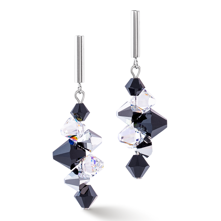 Orecchini Dancing Crystals Update argento-nero