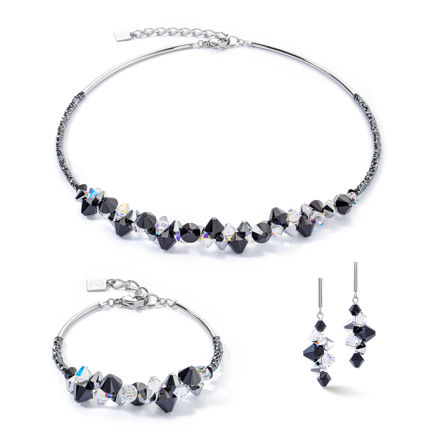 Bracciale Dancing Crystals Update argento-nero