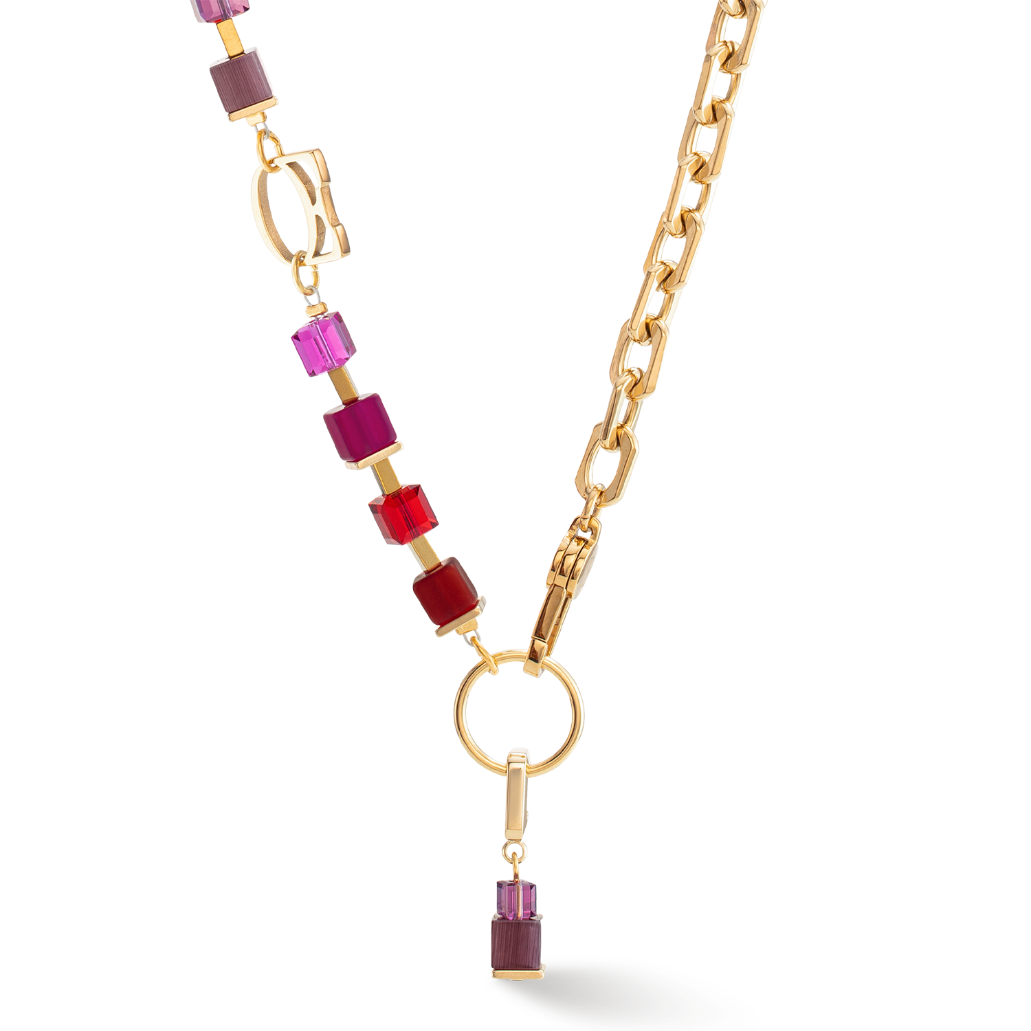 Collana Cube Fusion Charm rosso-oro