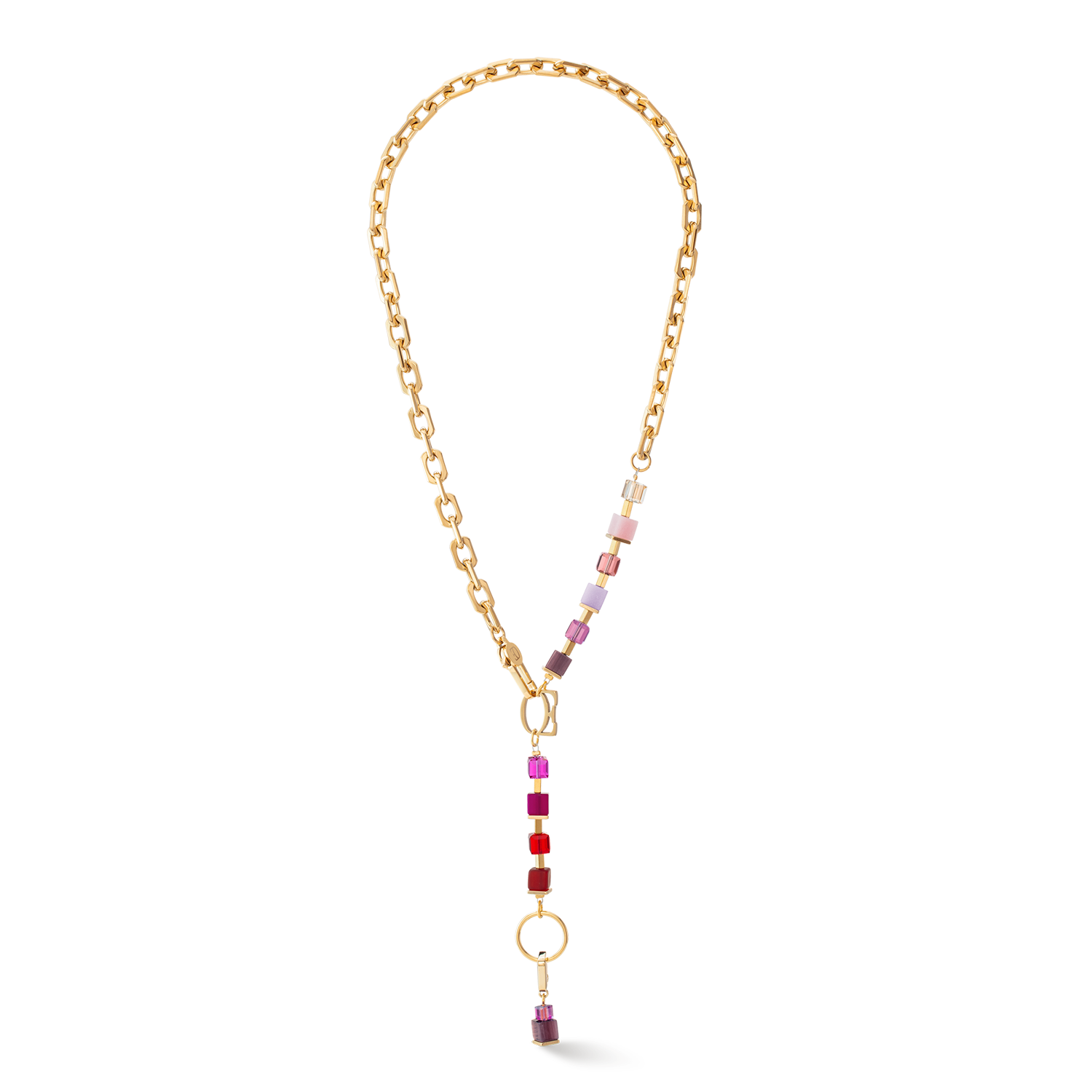 Collana Cube Fusion Charm rosso-oro