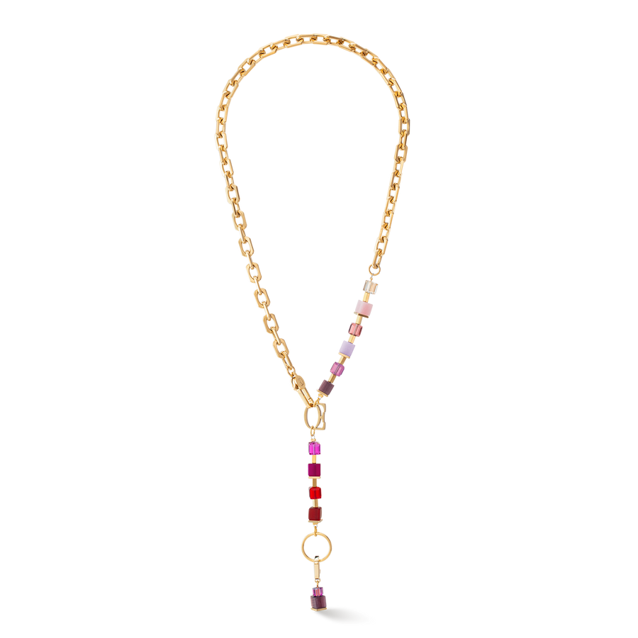 Collana Cube Fusion Charm rosso-oro