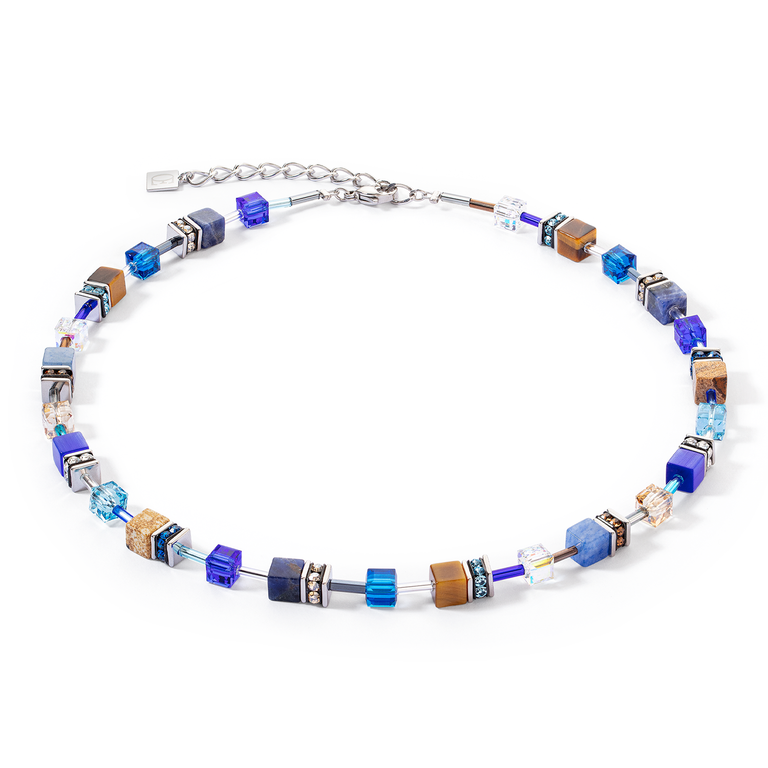 Collana GeoCUBE® Iconic Precious blu-marrone