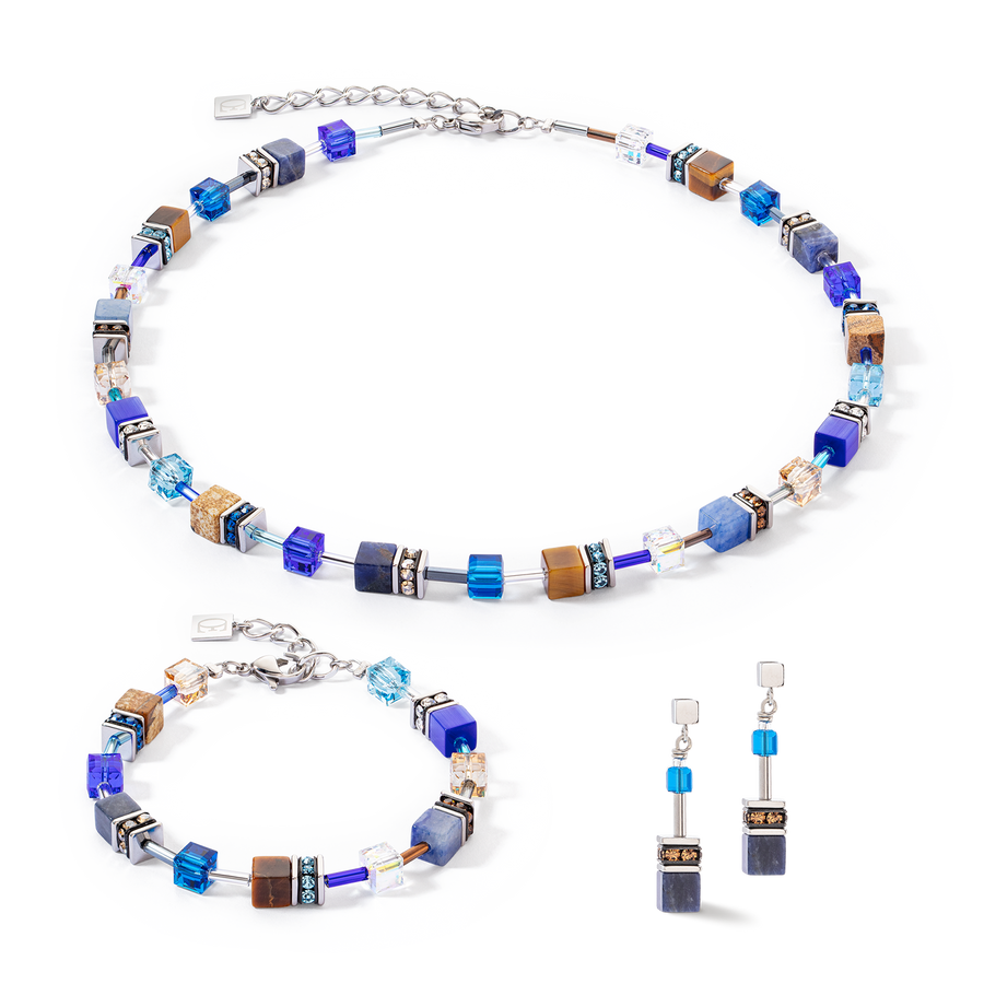 Collana GeoCUBE® Iconic Precious blu-marrone