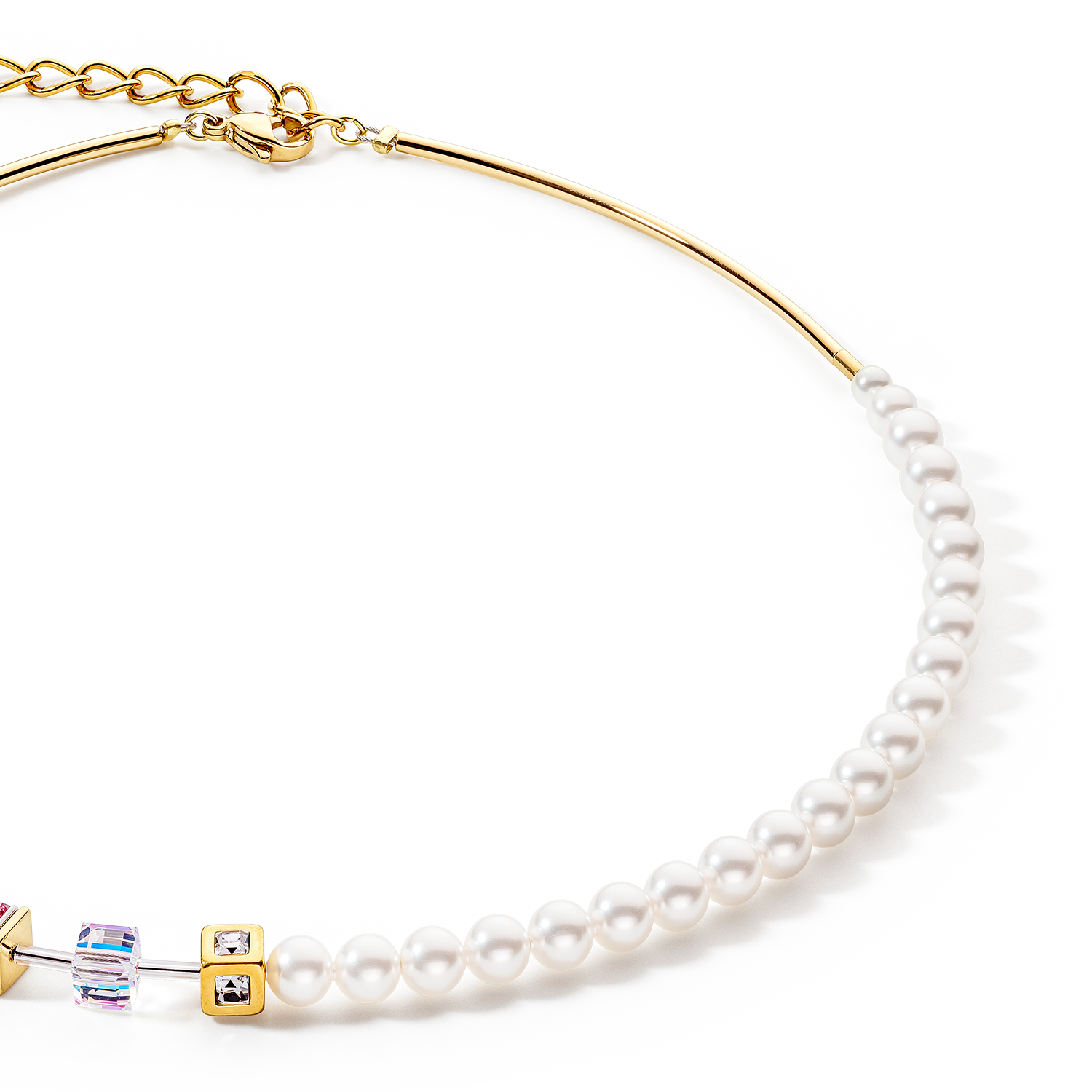 Collana GeoCUBE® Precious Fusion Pearls multicolor pastello