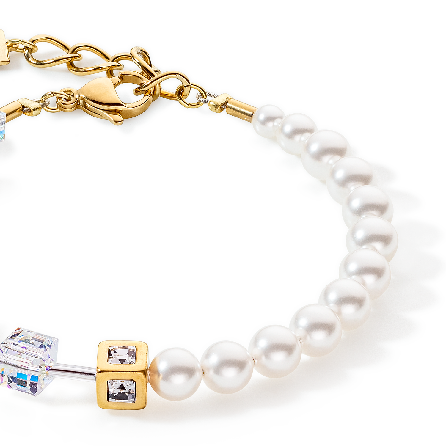 Bracciale GeoCUBE® Precious Fusion Pearls multicolor pastello