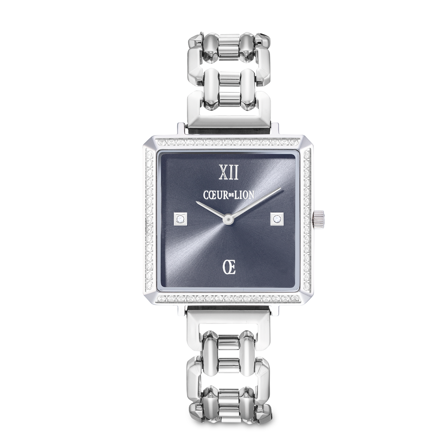 Orologio Iconic Cube Sparkling Anthracite Attraction Statement Silver