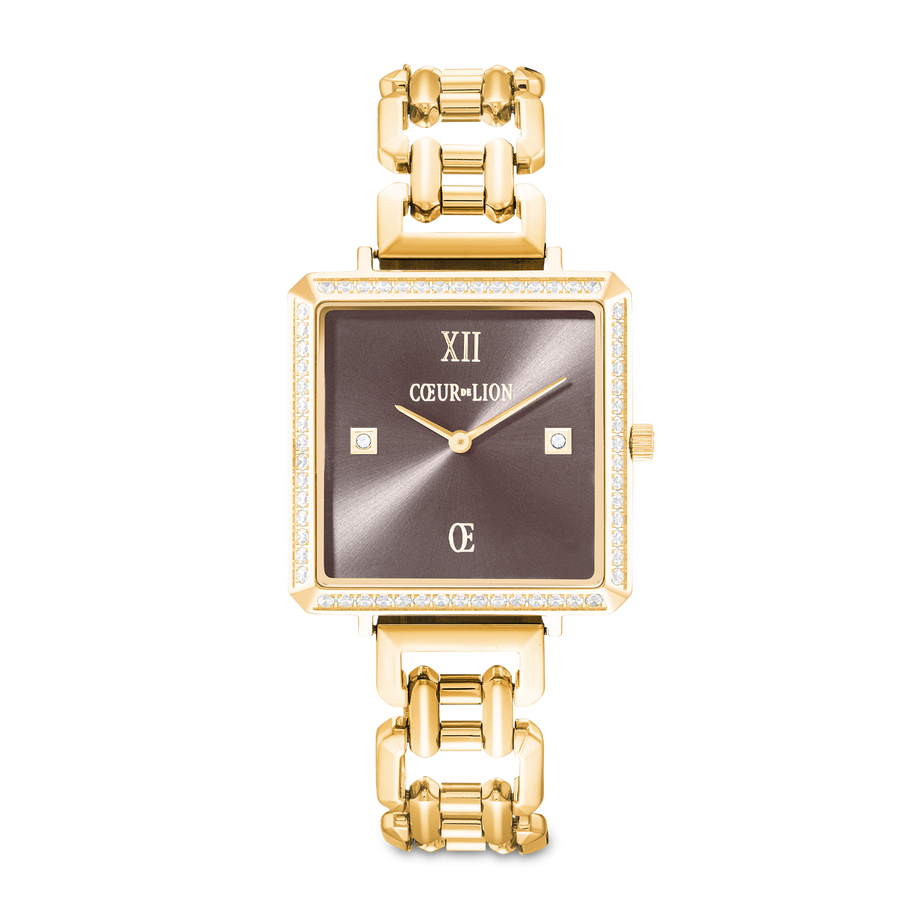 Orologio Iconic Cube Sparkling Mystic Mocca Statement in oro