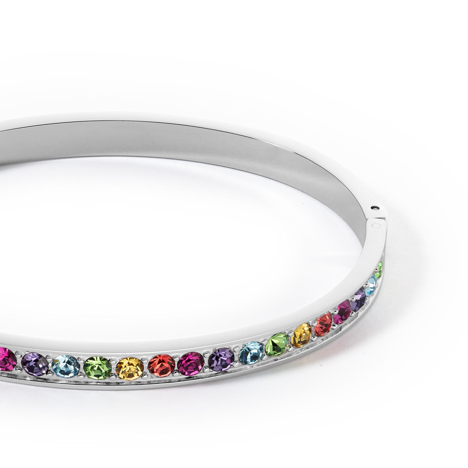 Bracciale acciaio inox e cristalli argento multicolor 17