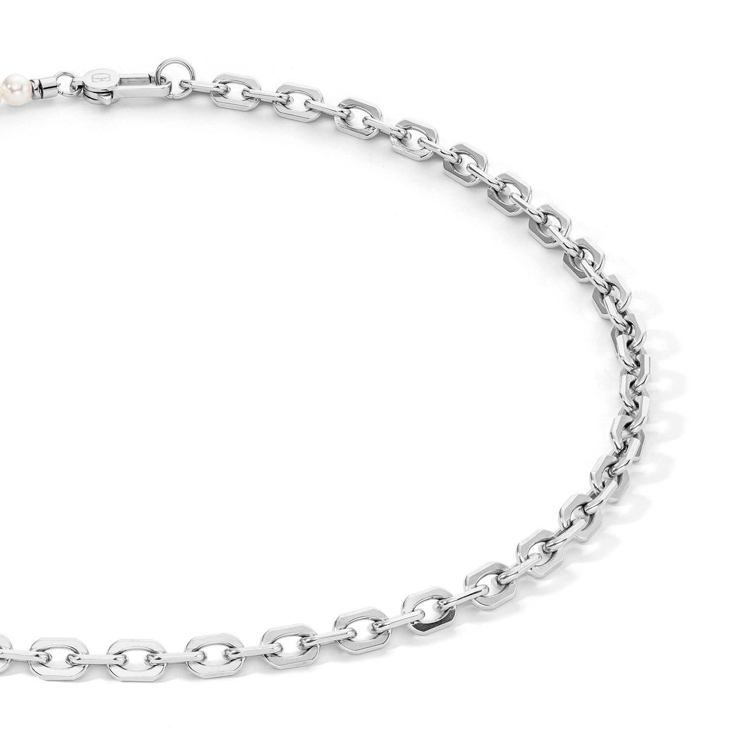 Collana Pearls Fusion link chain bianco