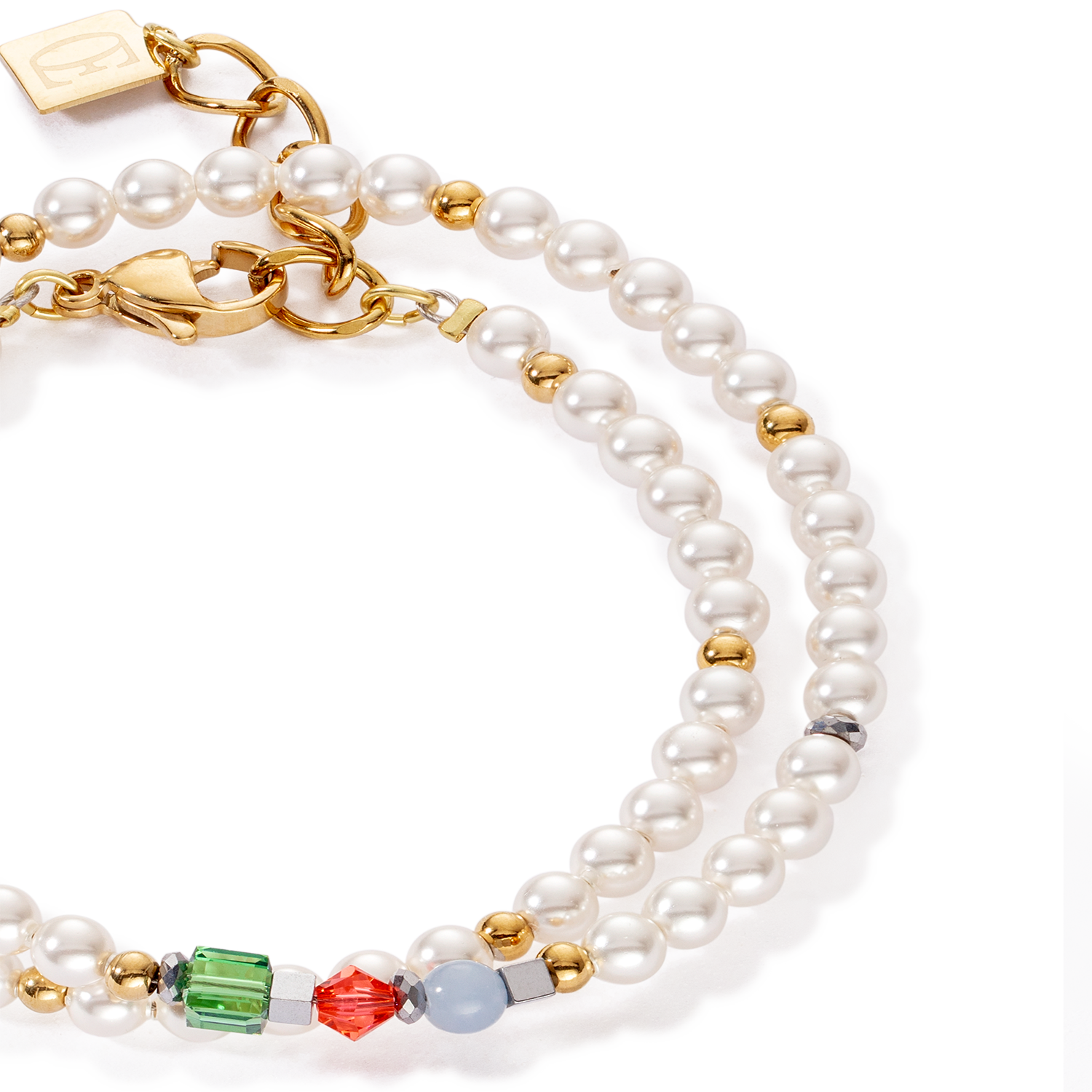 Bracciale Princess Pearls Wrap oro multicolor Art Nouveau