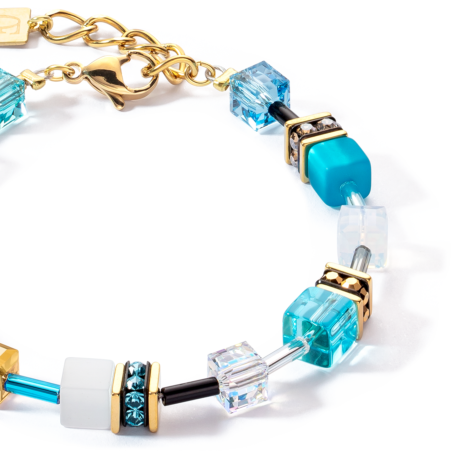 Bracciale GeoCUBE® Iconic oro-turchese