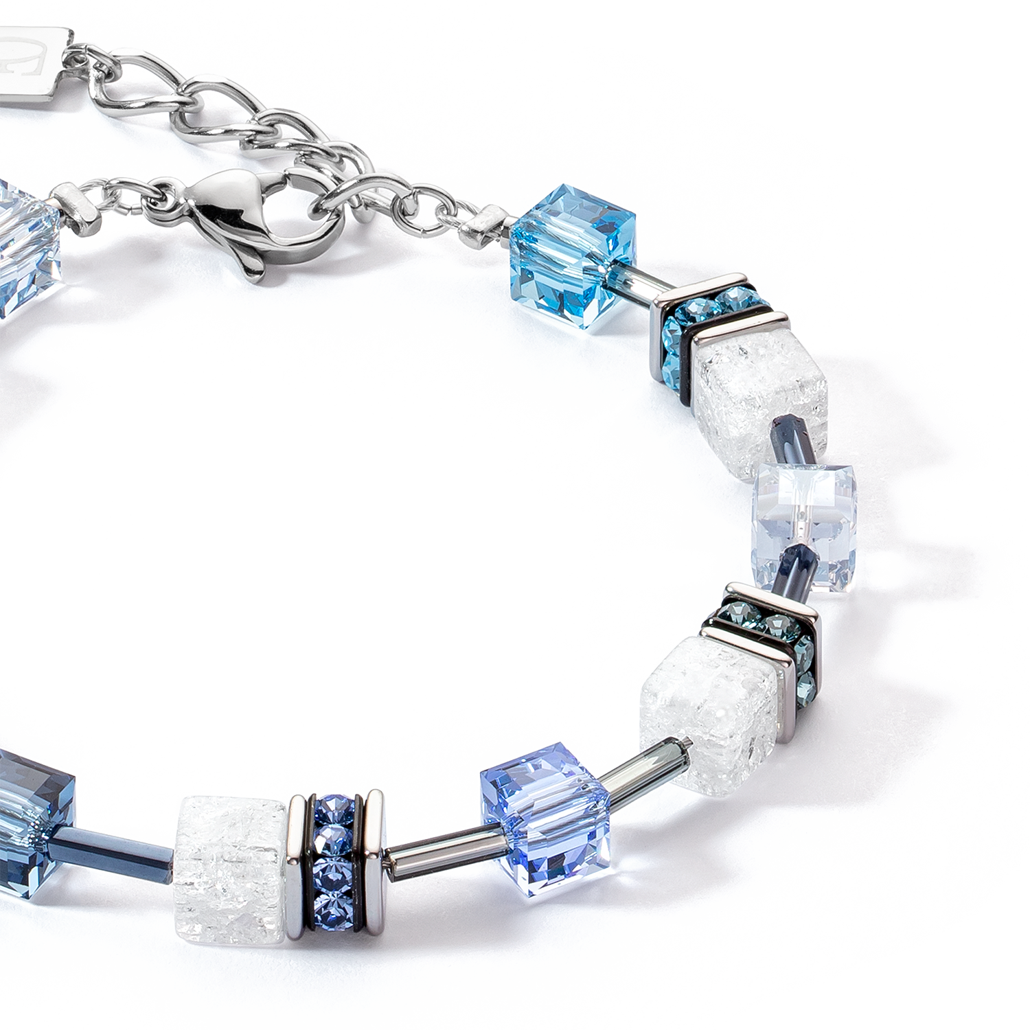 Bracciale GeoCUBE® Iconic Nature blu-bianco