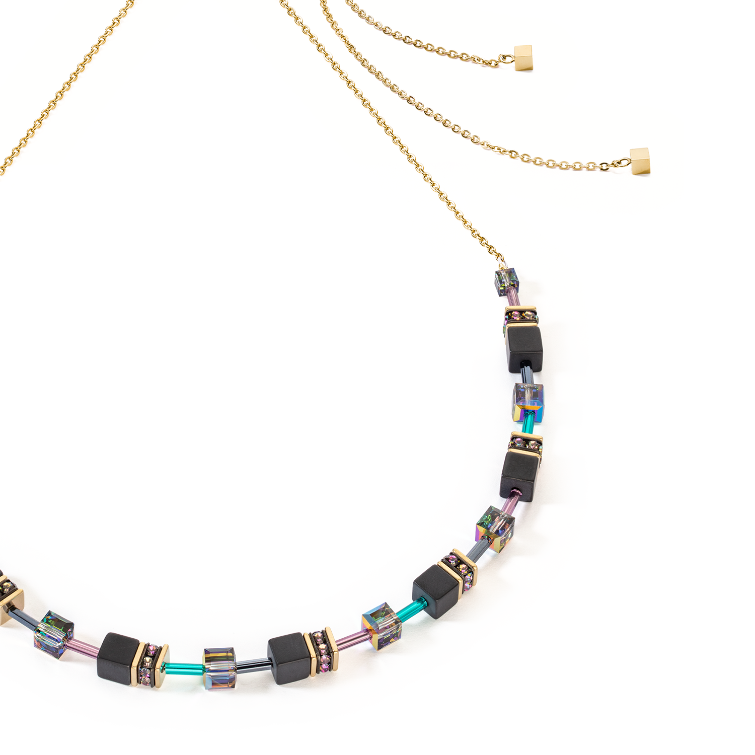 Collana GeoCUBE® Iconic Nature Chain nero multicolor