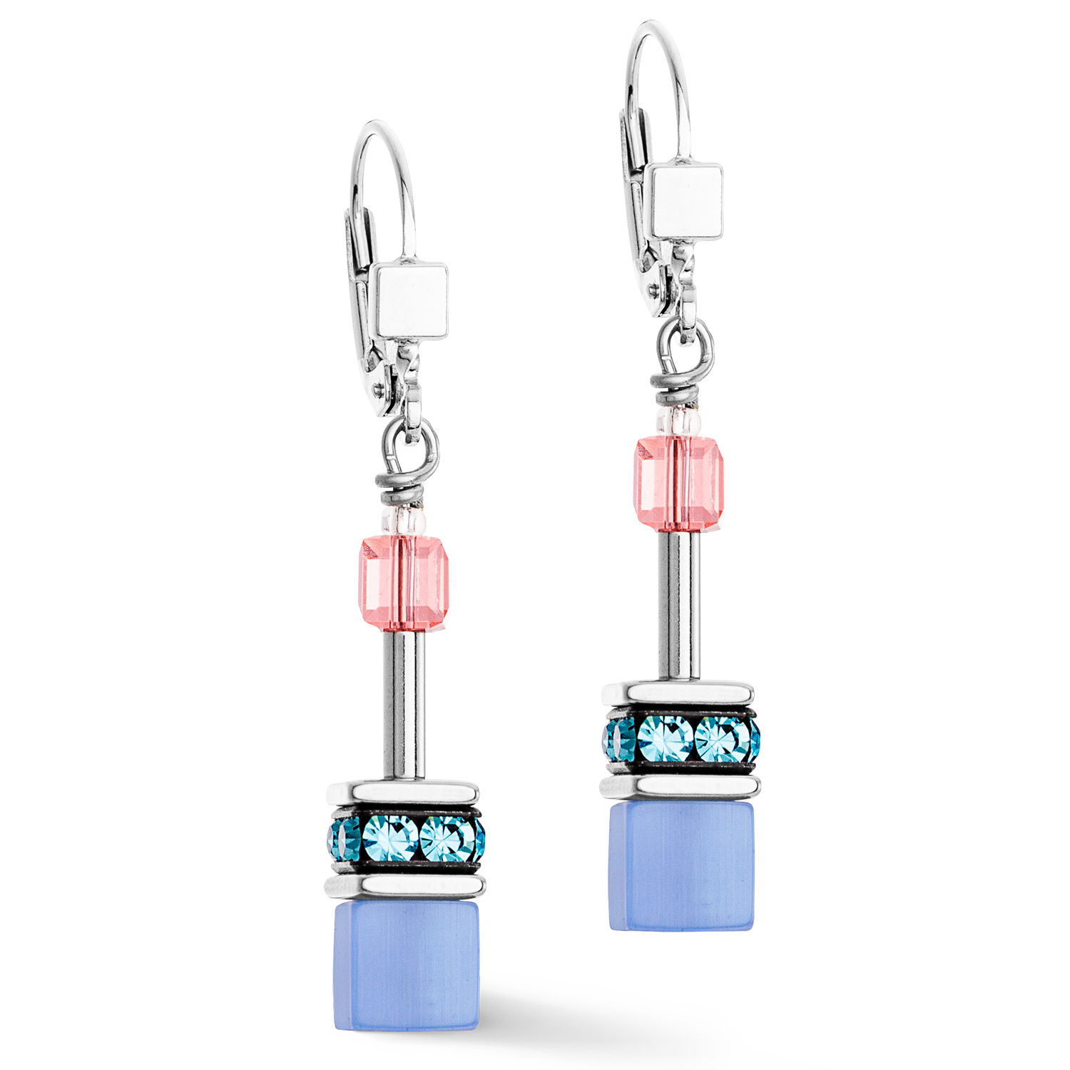 Orecchini GeoCUBE® Iconic rosa-blu