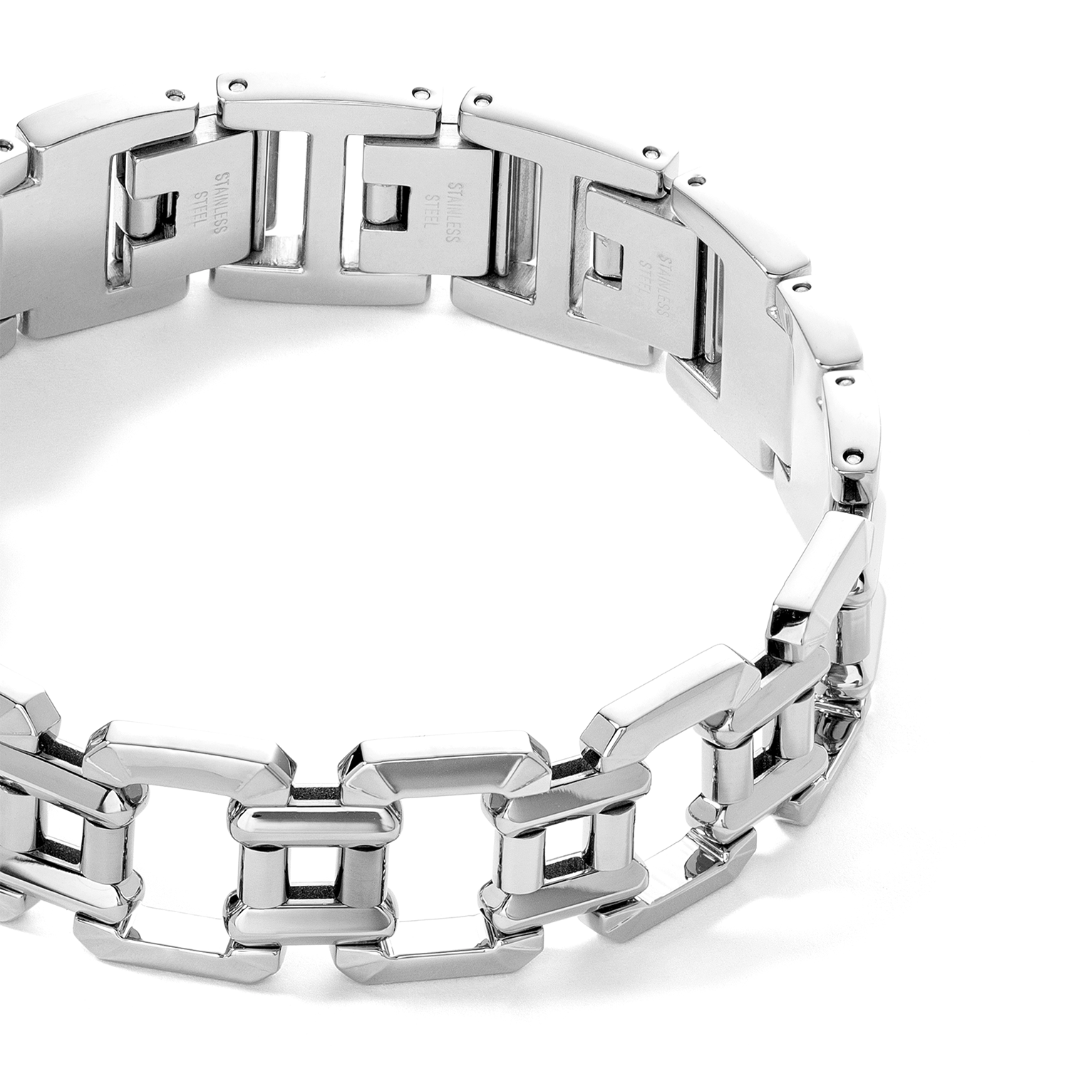 Bracciale gioiello in acciaio inox argento