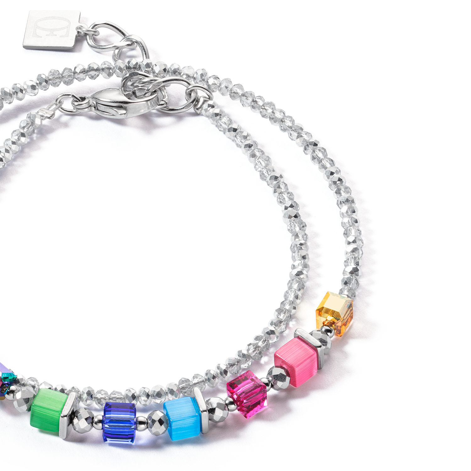 Joyful Colours Wrap bracciale argento rainbow