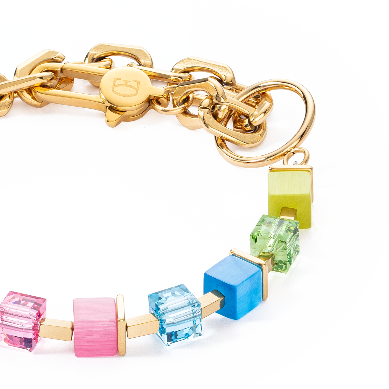 Bracciale Cube Fusion Charm oro-rainbow