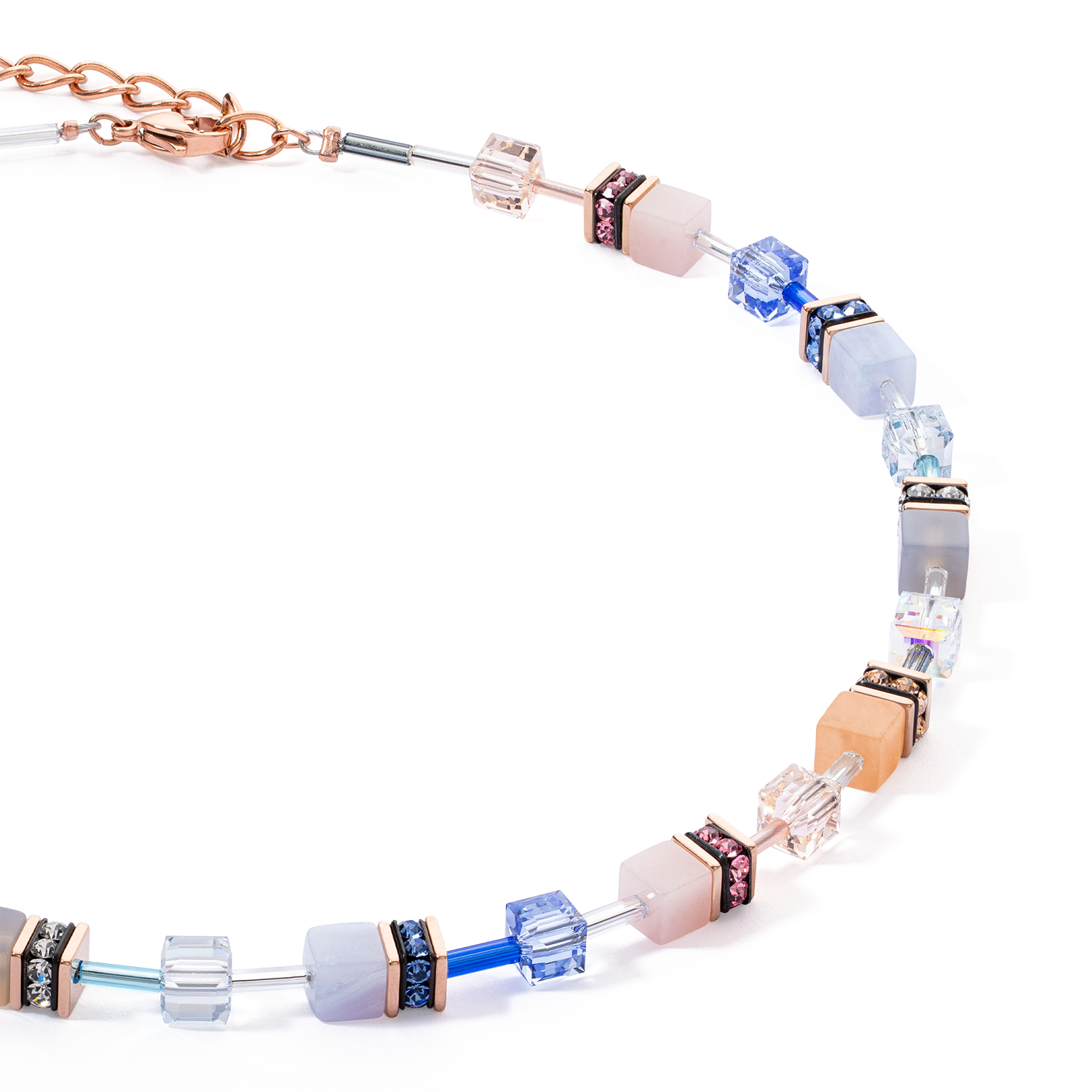 Collana GeoCUBE® Iconic Precious blu chiaro-beige